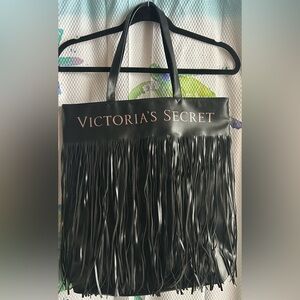Victoria's Secret Black Fringe Tote Bag